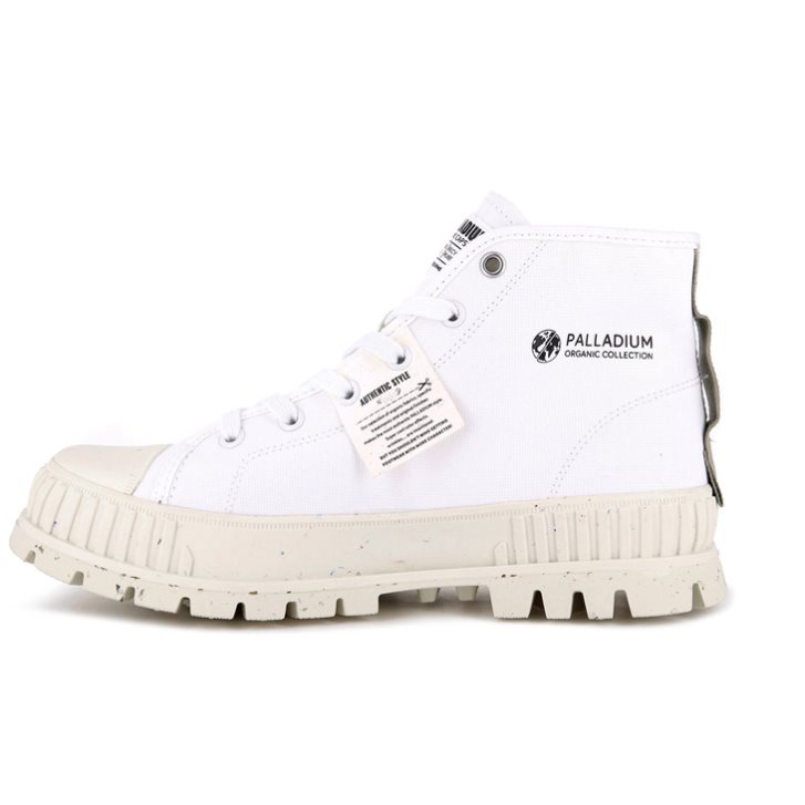 Pánské Boty Palladium Pallashock Mid Organic Bílé | CZ XLI-57Q